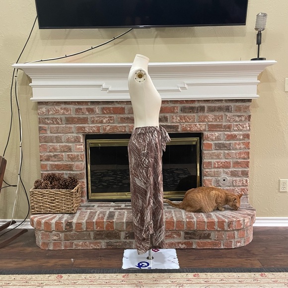 Democracy brown and cream printed drawstring pants / 0 / Excellent condition - Picture 11 of 16